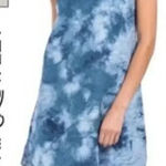 Cynthia Rowley Blue Tie Dyed Linen Tent Dress Vacation Swim Cover Travel Summer Photo 0