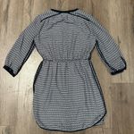 Banana Republic Chain Print Elastic Waist Dress Size 2 Navy White Long Sleeve Photo 1