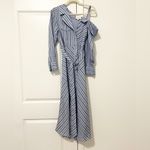 Cinq à Sept Marcella Asymmetrical Shirt Dress Blue Size 6 Photo 3