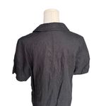 Everlane - Linen Workwear Dress Black Button Front Short Sleeve Sz S Photo 3