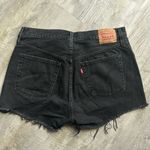Levi's  Premium Shorts Womens Black Denim Cut Off Pockets Flat Front Button Fly Photo 9
