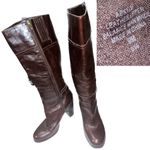 Audrey Brooke Dark Brown Leather Knee High Boots w/Gold Hardware - Size 9M Photo 2