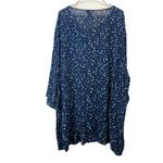 Catherines Navy Blue Confetti Embroidered Pullover Gauze Shirt Size 4X Photo 4