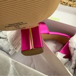 The Drop Women's Pattie High Block Heeled Mule Sandal Hot Pink Metallic Size 10 Photo 4