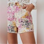 Pilcro Anthropologie  Floral Scrunchy Shorts Denim Boho Medium Photo 1