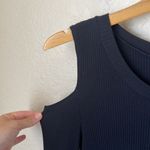 LNA  black ribbed cutout shoulder long sleeve dress Photo 7