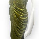 Pretty Little Thing Maternity Corset Dress Womens 8 Olive Velvet One Shoulder Midi Photo 6