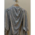 Black Halo Iron Glow Metallic Dress Size 6 Cutout Back Long Sleeve Bodycon Photo 1