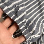 Old Navy  Womens Shirt Blouse Blue White Stripe Scallop Hem Keyhole Size XXL Photo 5