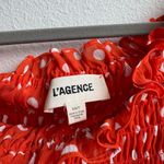 L'Agence L’AGENCE Bexley Off The Shoulder Smocked Blouse SZ XS TALL Orange Polka Dot $260 Photo 2