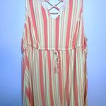Torrid Tank Top Orange Stripe Longline Handkerchief Babydoll Lace Up Rayon 4x Photo 1