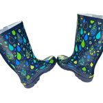 Western Chief  Women's Size 10 Rubber Rain Boots Navy Blue Pouring Paisley NWT Photo 3