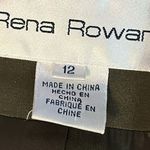 Rena Rowan Rena Rowena Olive Green Long Length Silk Blazer Sz 12 Photo 3