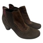Earthies Genoa Ankle Boots Booties Brown/Purple Suede Leather Womens Size 9 B Photo 4
