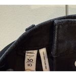 Loft  Cropped Jeans Womens 29" Black Raw Hem Flare High Rise Stretch Punk Grunge Photo 3