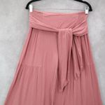 REWASH  Pink Boho Wide Leg Palazzo Pants Flowy High Waist Tie Front M Medium Photo 3
