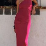 ZARA  elegant asymetria  One-Shoulder drapped Pink dress evening holiday wedding  Photo 3