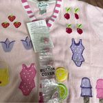 Quacker Factory  Summer Days Strawberries‎ Cherry Ice Cream Cardigan L Photo 6