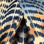 Veronica M Chiffon Dress Medium Blue Brown Animal Print Long Sleeve Office Wear Photo 8