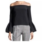 Alexis  Off Shoulder Black Back Full Zip Top: Cardigan Sz M Photo 1
