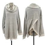 Free People Free‎ People Beach Gray Cowl Neck Split Back Oversized Sweatshirt Size Medium Photo 1