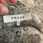 frame denim FRAME Womens Beige Grey Animal Print Satin Adjustable Top Size XL Photo 2