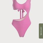 Berlook Pink Lurex Cut Out One-Piece Swimsuit Photo 5