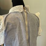 Striped Lace Trim Sleeveless Top blue & white summer looks Size L Photo 2