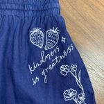 Johnny Was LA Sovanna Floral Embroidered Linen Shorts Navy Blue XS Photo 6