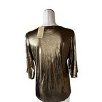 Michael Kors NWT MICHAEL  GOLD BLOUSE IN ANTIQUE BRAS Photo 3