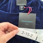Cynthia Rowley ‎ Dress Womens Medium Blue Velour Mini Shift Photo 3