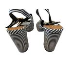 Qupid  Striped Heel Sandals Womens Size 8 Block 4.5" Ankle Strap Summer Shoe Photo 4