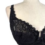 Lanny mode Unpadded underwired Bra Size 36E Black European Bra Lace Retro Photo 2