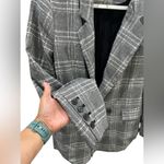 Free People  Gray Plaid Uptown Girl Sporty Oversized Blazer Jacket-READ! Photo 3