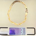 Vintage AURAFIN 14k Italy Tricolor 4mm Braided Flat Snake Chain 7" Bracelet 3g. Gold Photo 14