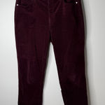 Talbots  Purple Burgundy Velvet Corduroy Straight Leg Pants 10 Holiday Xmas Photo 0