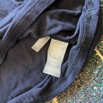 Calvin Klein  Navy V-Neck Longsleeve Stretch Top Relaxed Y2K Preppy M Blouse Photo 14