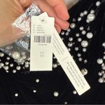 Anthropologie Maeve by  Black Velvet Pearl Embellished Dress Photo 7
