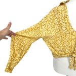 Faithfull the Brand Aira Knot Shirt Yellow Snake Print Long Sleeve Size 4 Small Photo 5