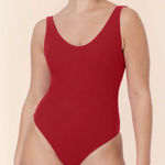 ANDIE  The‎ Ibiza One Piece Rib LT Swimsuit Flame Red  size M NWT long torso Photo 0