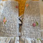 English Factory Floral Embroidered Puff Slv Babydoll Powder Blue Multi XS *flaw Photo 14