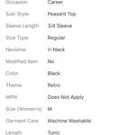 Old Navy long sleeve blouse Top shirt abstract Medium flowy dressy casual black Photo 6