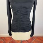 Rachel Parcell Ruched Fitted Top in Black Photo 4