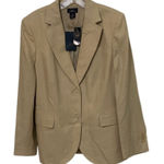 Brooks Brothers 346 Tan Linen Blazer Jacket Womens Size 14 NEW Business Preppy Photo 0