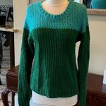 Sweater Crochet Acrylic Green Blue Crewneck Womens Medium Mossimo Photo 8