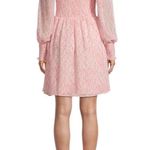 Allison New York Printed Smocked Mini Dress Long Sleeves Square Neck Pink Medium Photo 1