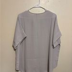 Zenana Outfitters  Soft Gray V-Neck Blouse Photo 7