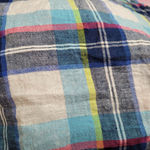 Gilly Hicks  SYDNEY PLAID BUTTON FRONT SHIRT LINEN COTTON BLEND S Photo 8