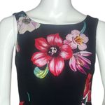 Ann Taylor Dress Women 00P Black Pink Floral Sheath Dress Crossover Strap Petite Photo 4