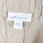 J.Jill  Linen Stretch Pants Flat Front Slit Ankle Macademia Tan Size Small Photo 5